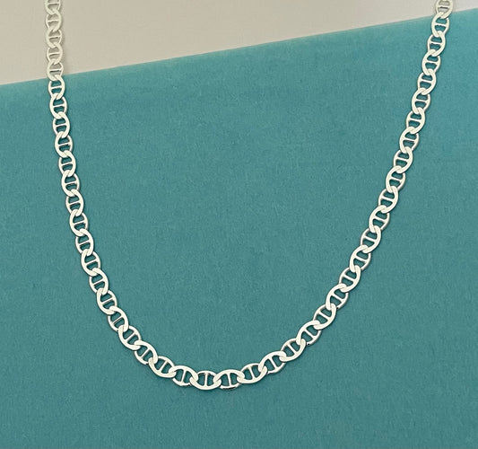 A Special Edition Fancy Mariner Link Necklace Solid 925 Sterling Silver Italy