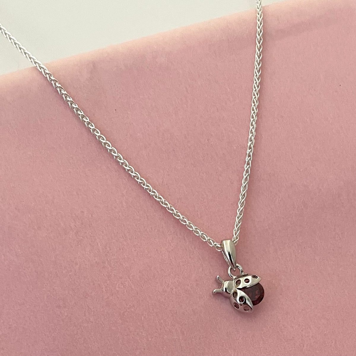 A Special Edition Lady Bug Necklace Solid 925 Sterling Silver Italy