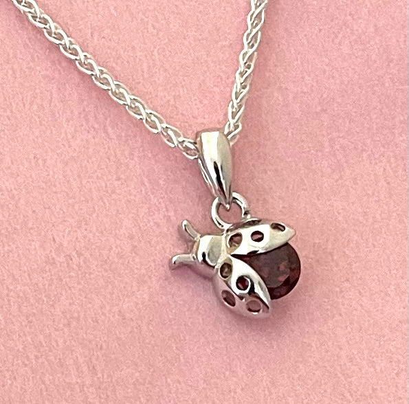 A Special Edition Lady Bug Necklace Solid 925 Sterling Silver Italy