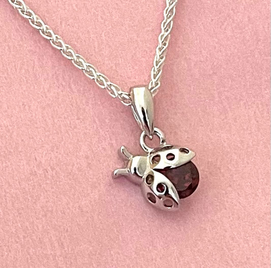 A Special Edition Lady Bug Necklace Solid 925 Sterling Silver Italy
