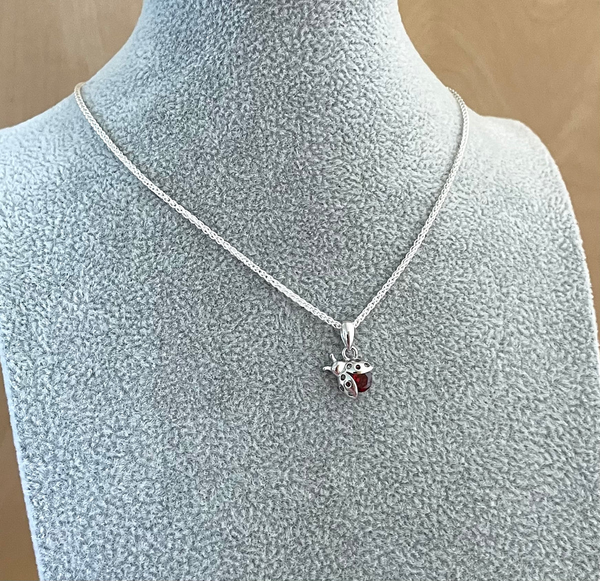 A Special Edition Lady Bug Necklace Solid 925 Sterling Silver Italy