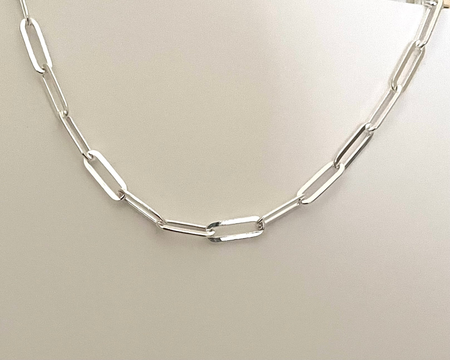 Anklet Paperclip With Hummingbird Charm Solid 925 Sterling Silver Italy