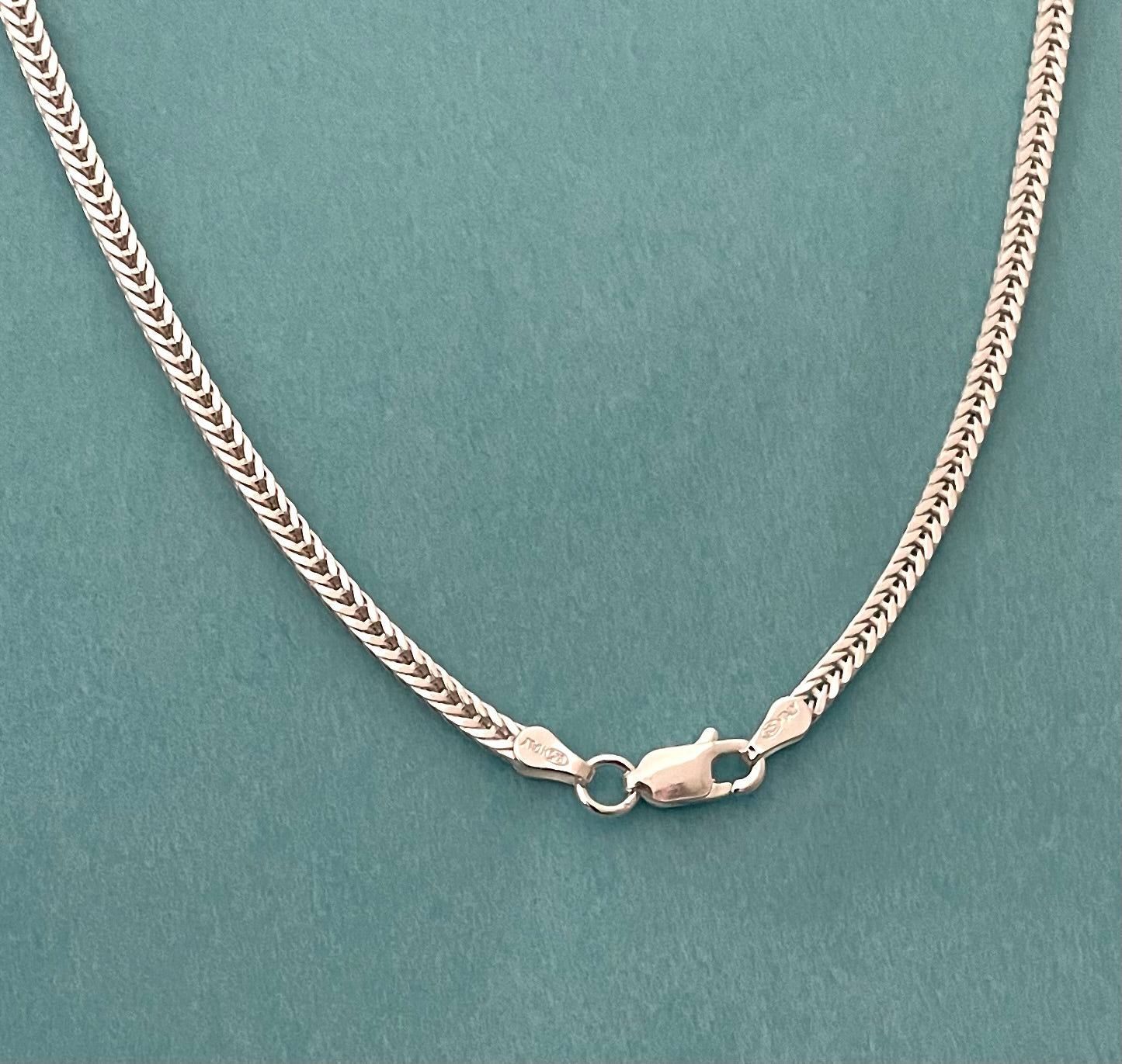 Double Foxtail Necklace 3mm Solid 925 Sterling Silver Italy