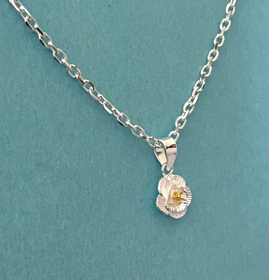 A Limited Summer Edition Rose Necklace Solid 925 Sterling Silver Italy