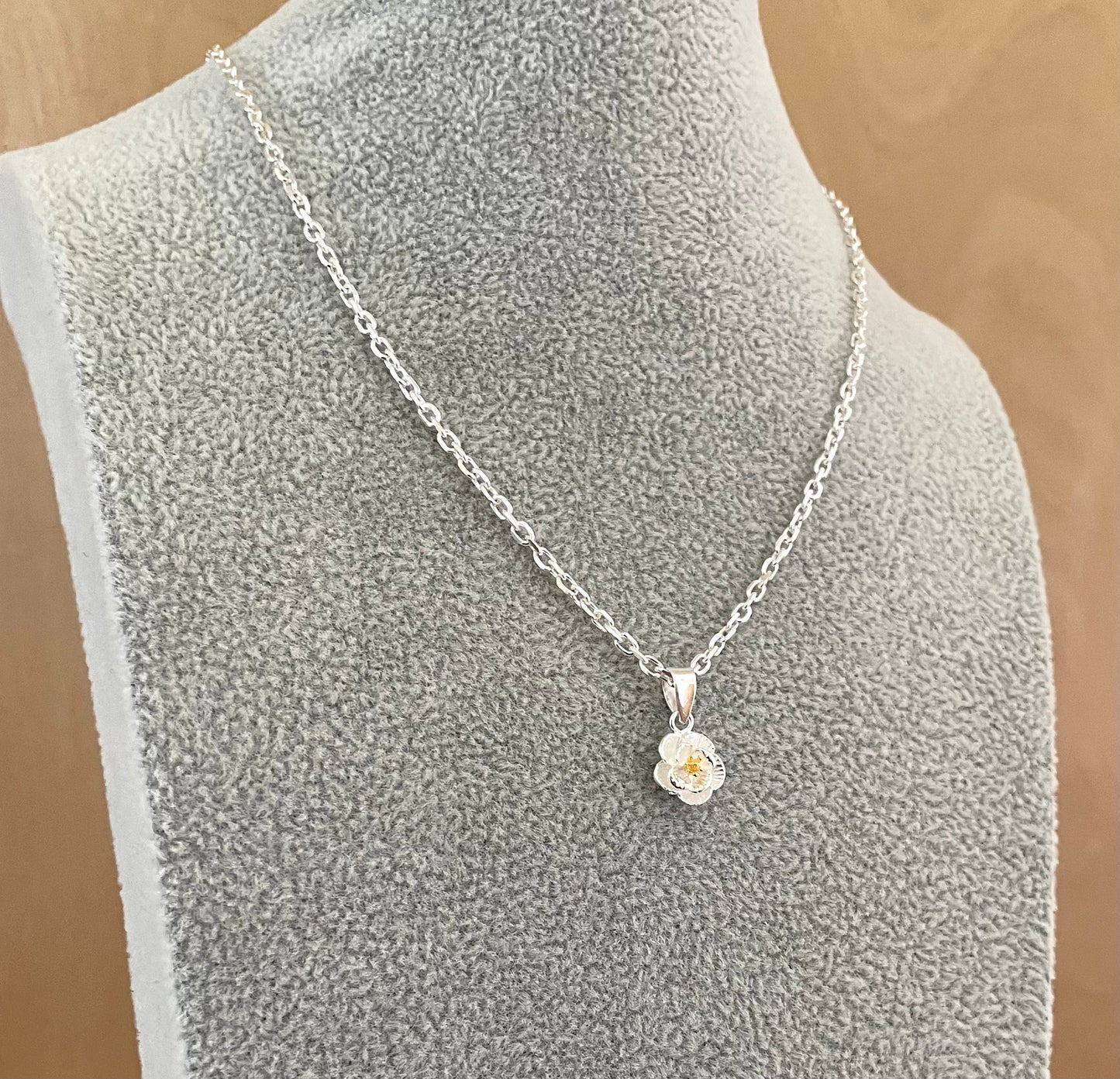 A Limited Summer Edition Rose Necklace Solid 925 Sterling Silver Italy