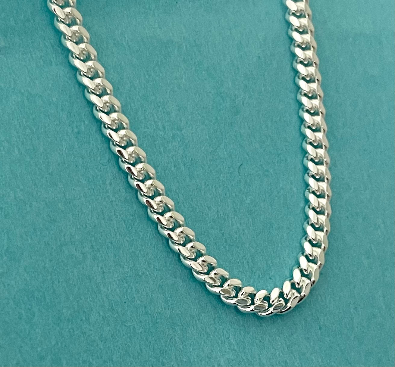 Bracelet Cuban Link Solid 925 Sterling Silver Italy