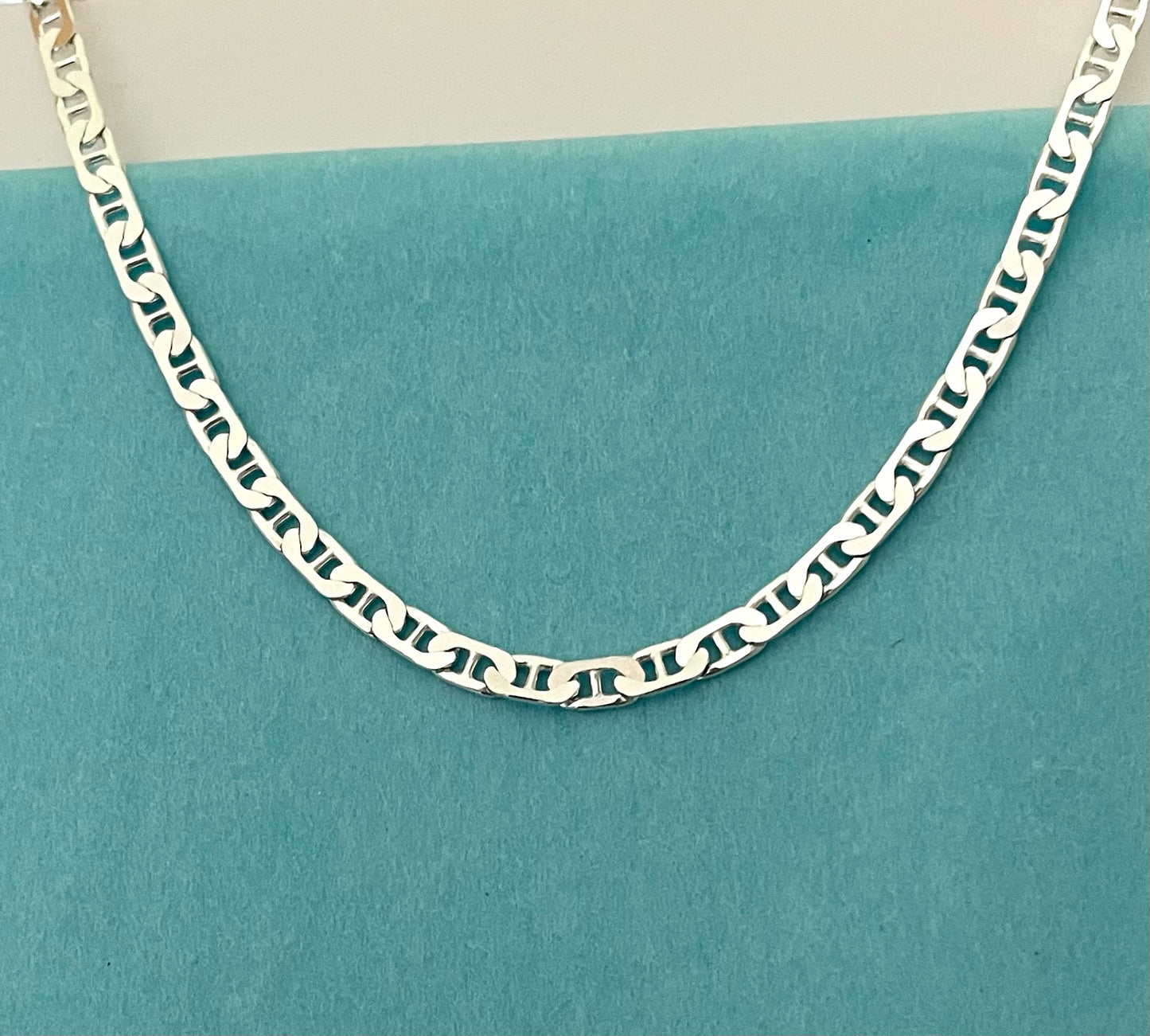 Anklet Marine With Heart Solid 925 Sterling Silver Italy