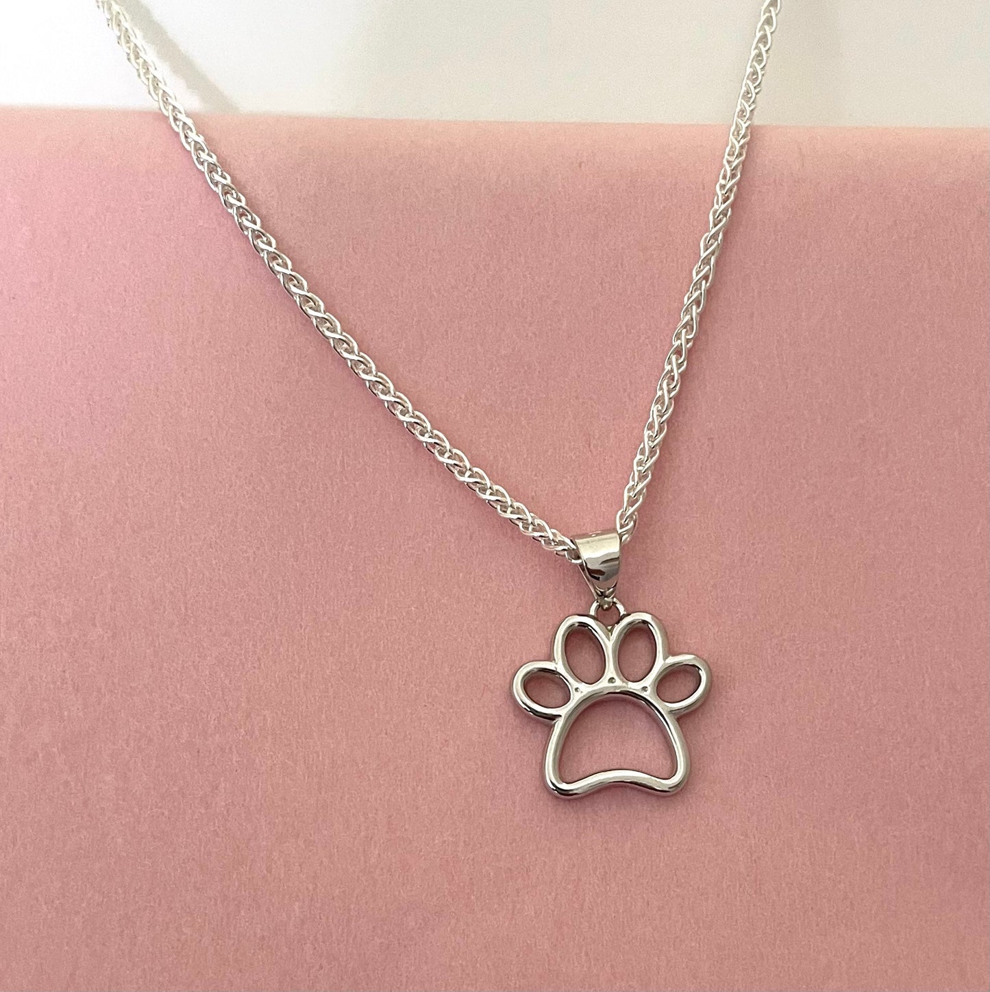 Dog Paw Necklace Solid 925 Sterling Silver Italy