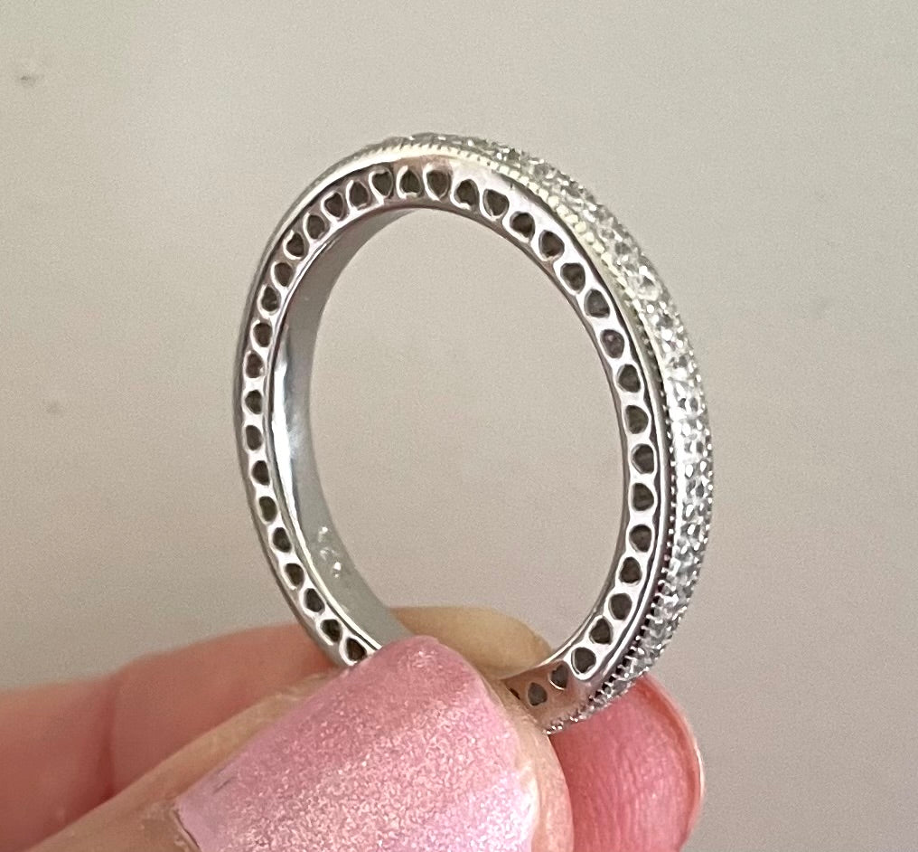 A Limited Edition Ring Hearts & Sparkle Eternity Solid 925 Sterling Silver