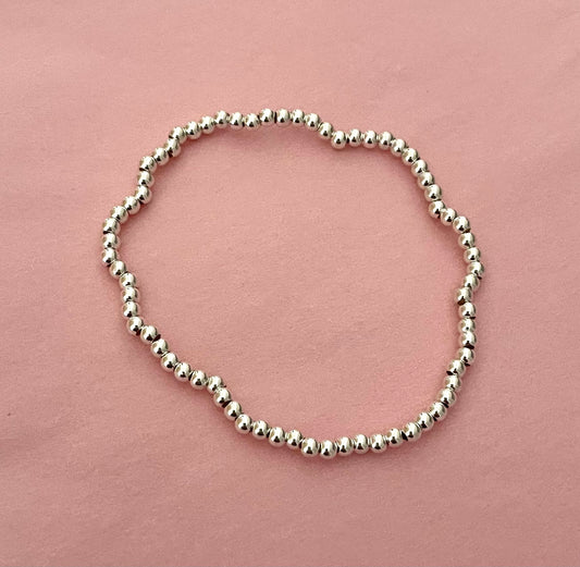 Friendship Bracelet Stretchable Ball Bead 925 Sterling Silver