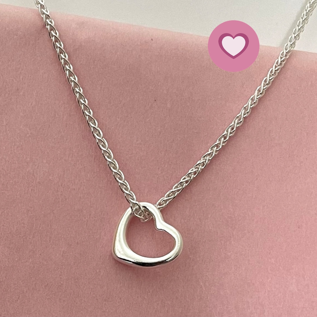 A Special Edition Floating Heart Necklace Solid 925 Sterling Silver Italy