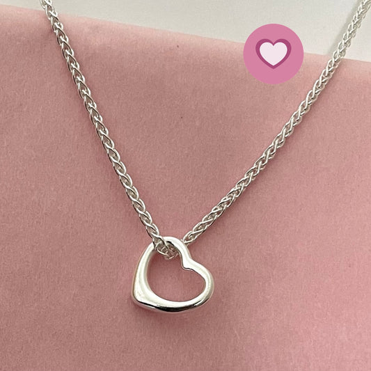 A Special Edition Floating Heart Necklace Solid 925 Sterling Silver Italy