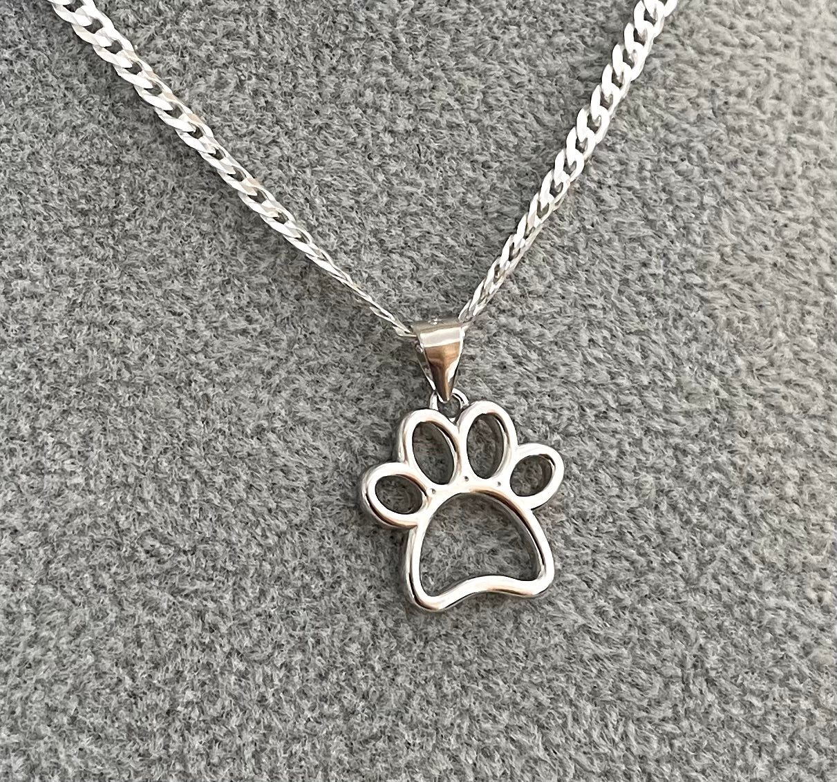 Necklace-Paw-Curb-Solid-925-Sterling-Silver-Italy-3
