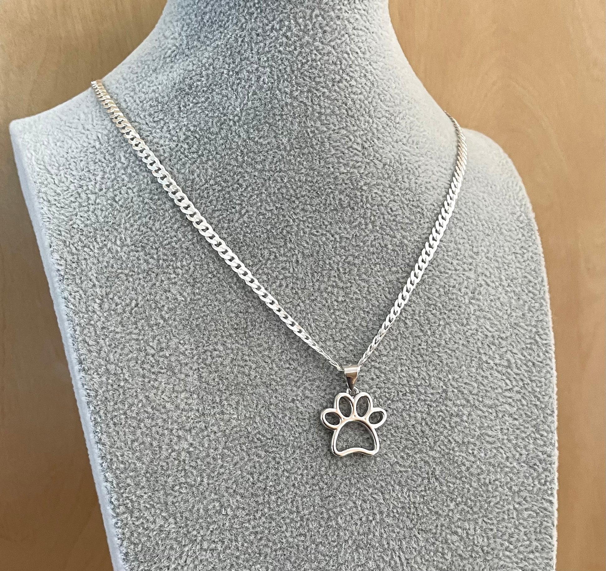Necklace-Paw-Curb-Solid-925-Sterling-Silver-Italy-5