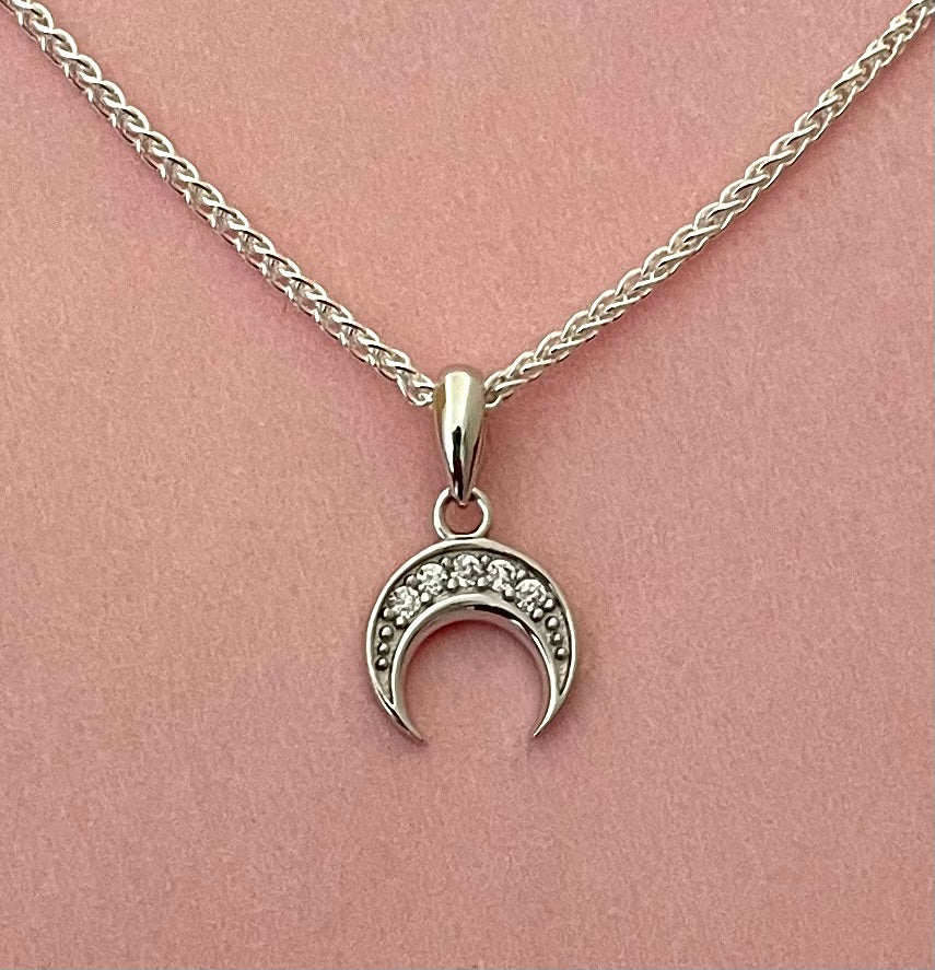 'To The Moon And Back' Necklace Solid 925 Sterling Silver Italy