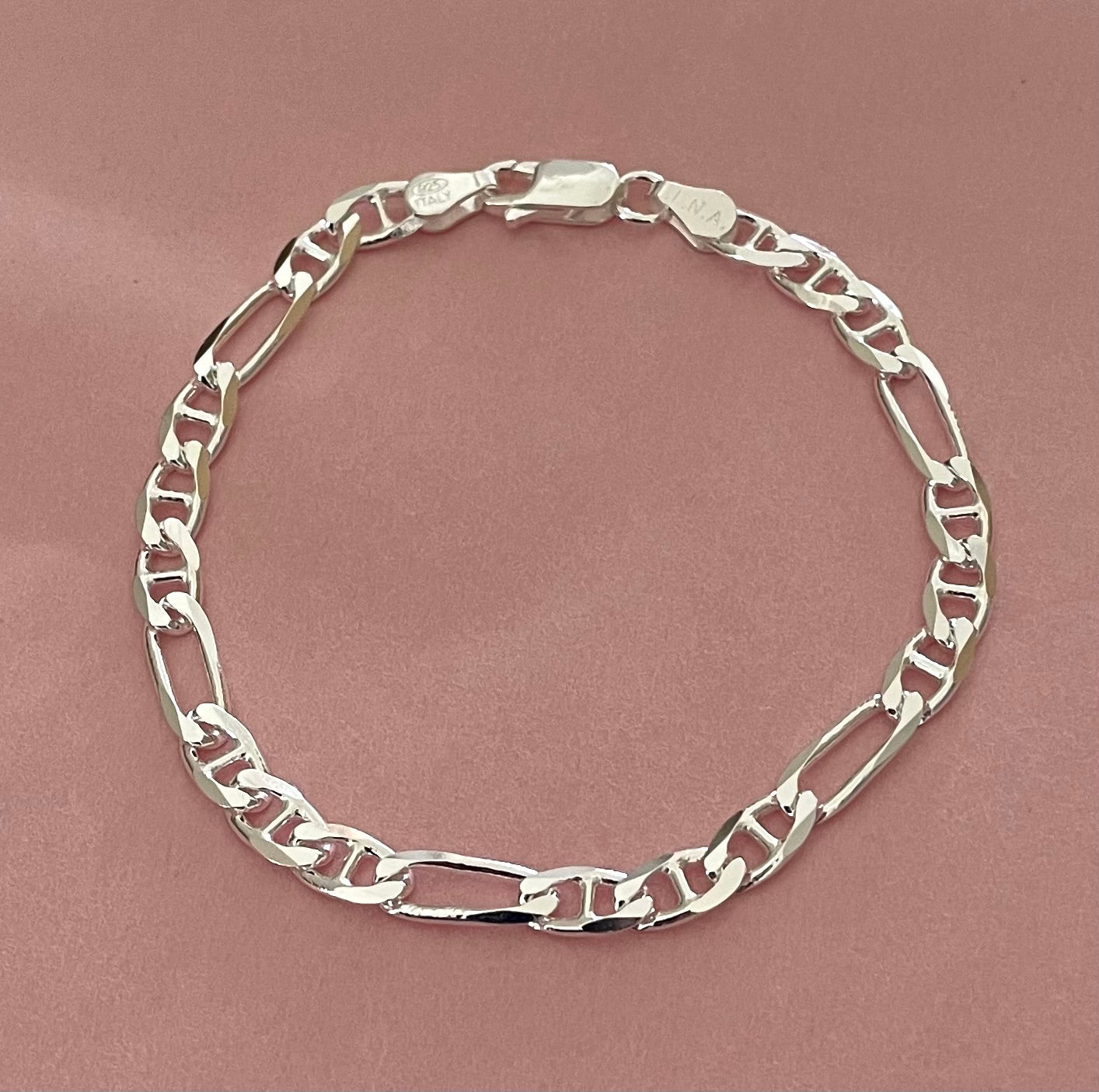 sterling silver bracelet figaro