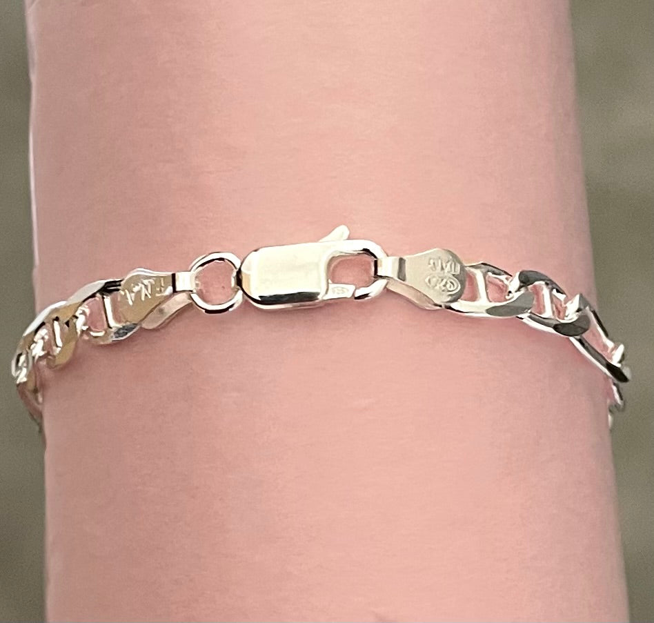 sterling silver figaro lobster clasp